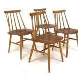 Set of 4 "Fanett" teak chairs by Ilmari Tapiovaara, Sweden, 1960