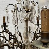 Louis XV style chandelier with pendants and colored glass fruits, 20th century