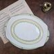 Plat ovale anglais Burleigh Ware – Crème & vert – Made in England