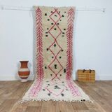 Handmade wool Berber rug 290 x 90 cm