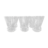 9 water glasses engraved with white crystal flowers