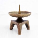 Brutalist bronze candle holder