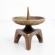 Brutalist bronze candle holder