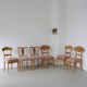6 Mix & Match Swedish Biedermeier Golden Birch Chairs