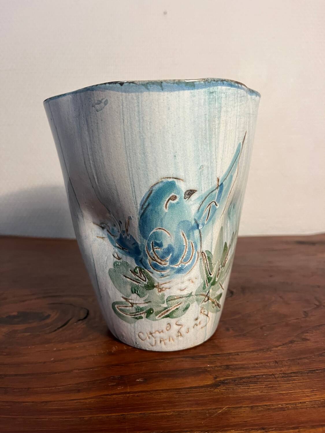 Ceramic vase honored Camos Vallauris