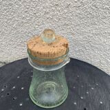 Olive or pickle jar in Biot bubble glass, hand-blown