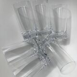 6 Crystal Long Drink Glasses with Spikes