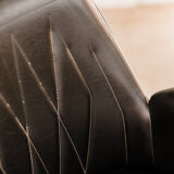 Armchairs / chairs in black skaï "emelinne"