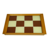 Plateau Art Déco à damier 35 x 22