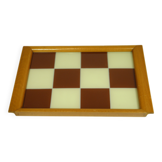Plateau Art Déco à damier 35 x 22