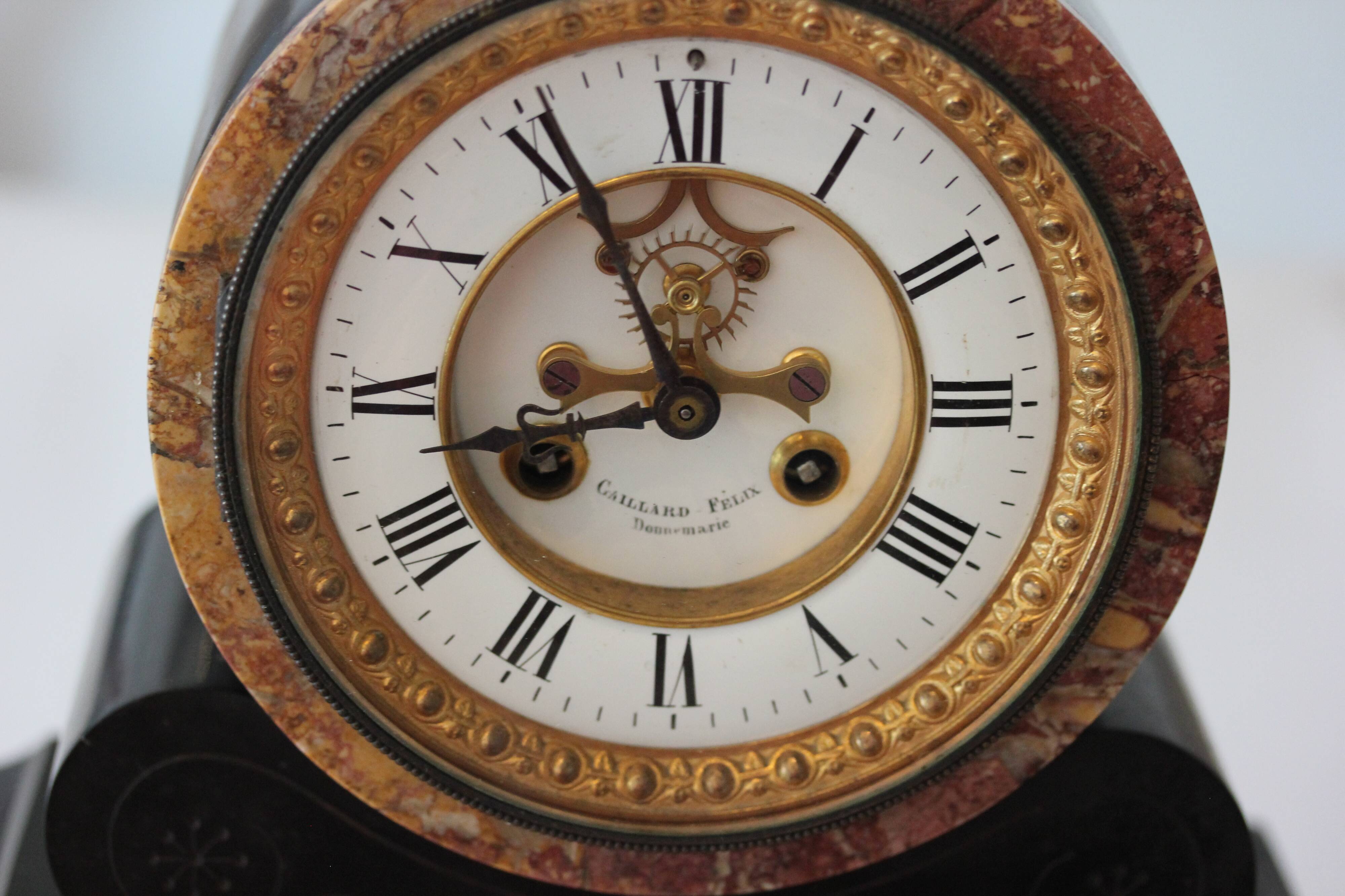 Old notary clock brocot movement and pendulum 2 bulbs 19th