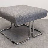Set of 4 ottoman stools and 1 tubular coffee table, 1960s-70s