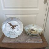 Antique 6x Sèvres Porcelain Plates Lahore & Basket 19th Century Hunting