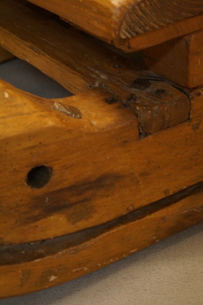 Table basse savoyarde luge vintage