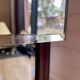 Small entrance chest of drawers or antique bedside table with engraved mirror.