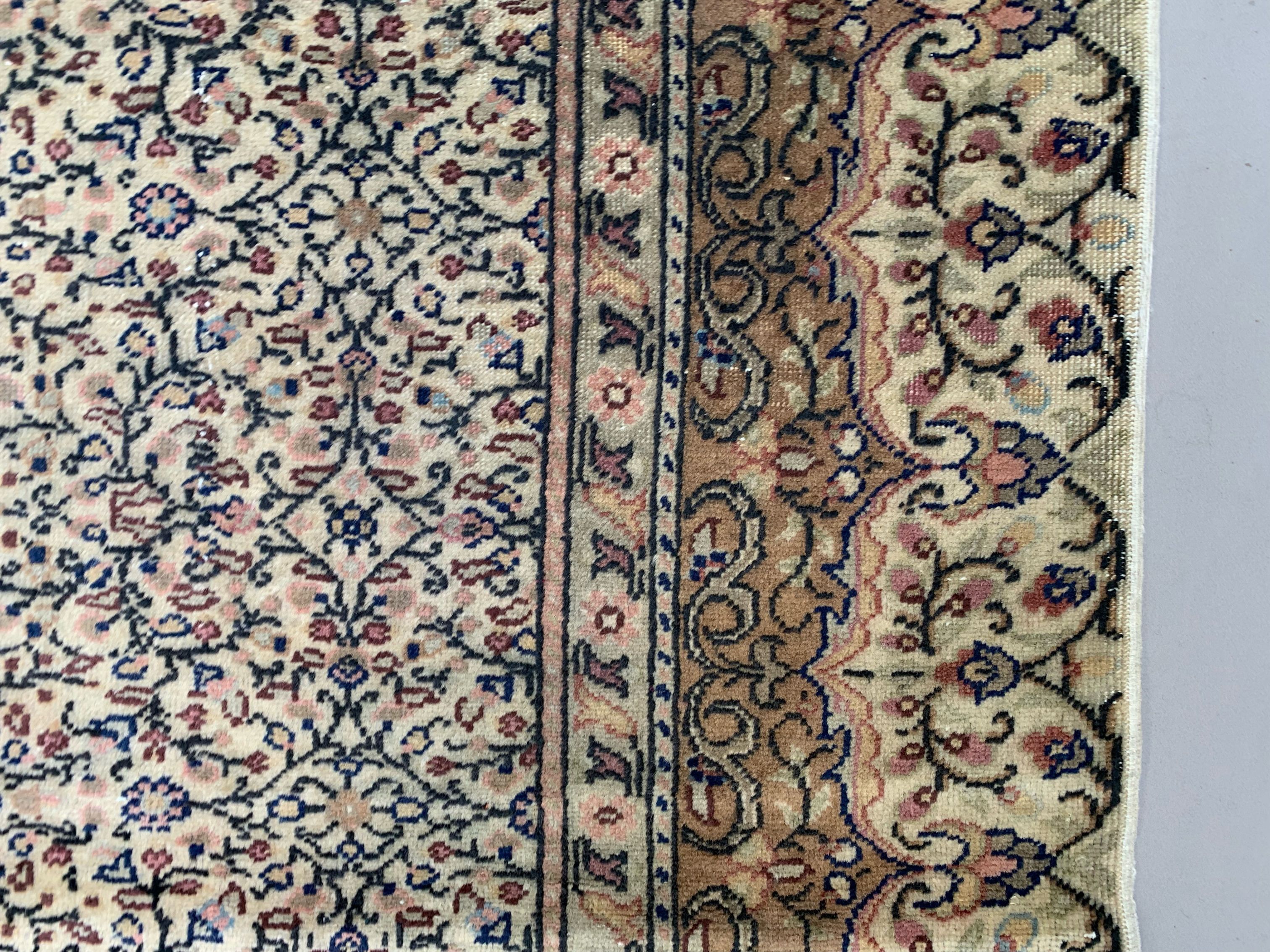 Vintage Turkish Rug 290x195 cm, Tribal Wool Carpet Large