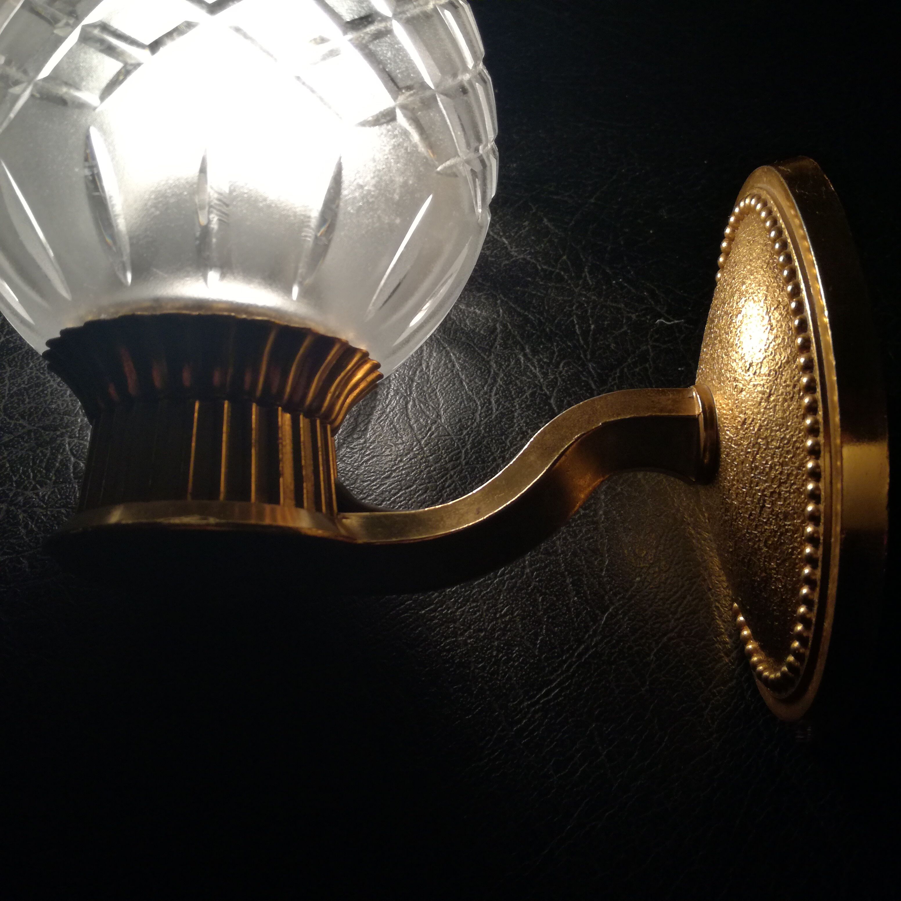 Brass and glass CT sconces, set of 2