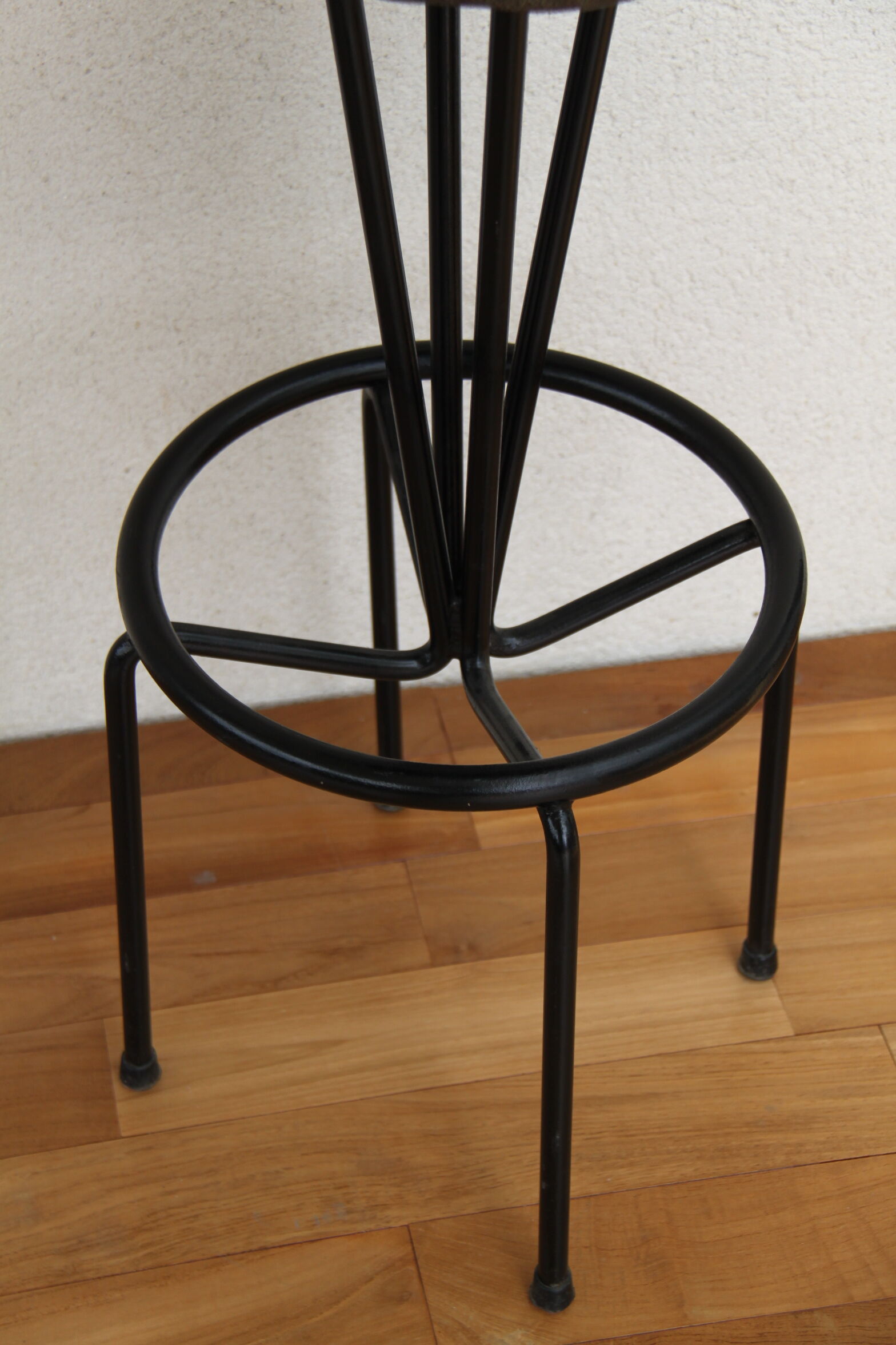 Metal and leather stool