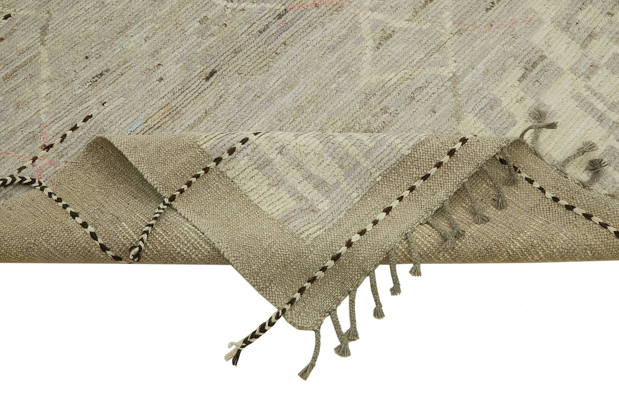 Handmade Turkish One of a Kind 290 cm x 374 cm Beige Wool Carpet