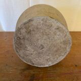 Antique Beige Stoneware Bottle + Wooden Stopper Large Volume Vintage