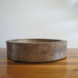 Antique 19th Century Large English Elm Wooden Straight Sided Dairy Wash Bow