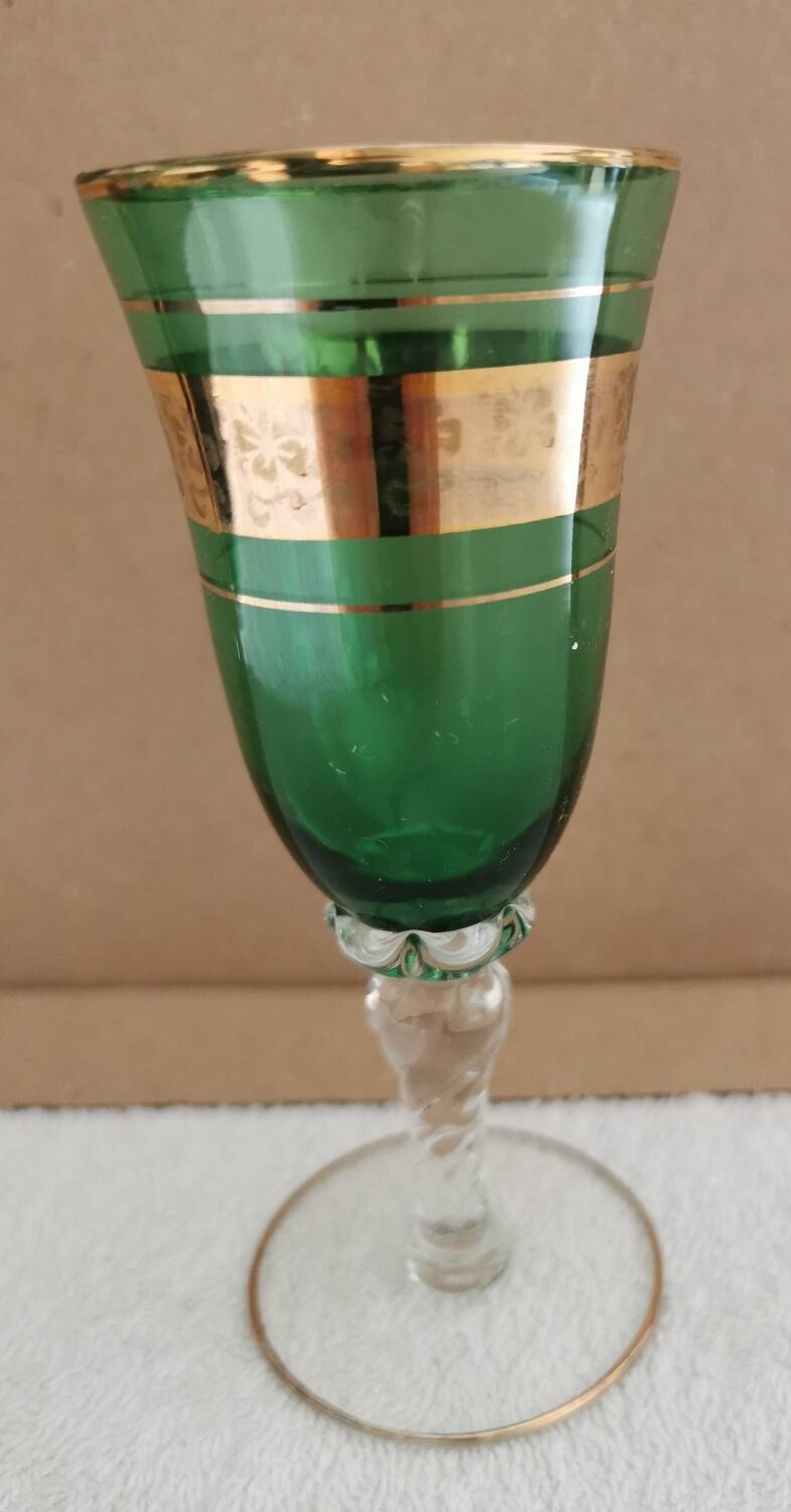 7 vintage crystal glasses