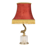 Vintage Brass Table Lamp Mythical Dolphin 45cm
