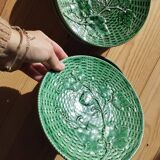 Set of dessert plates Sarreguemines – Art Nouveau earthenware, decoration