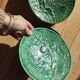 Set of dessert plates Sarreguemines – Art Nouveau earthenware, decoration