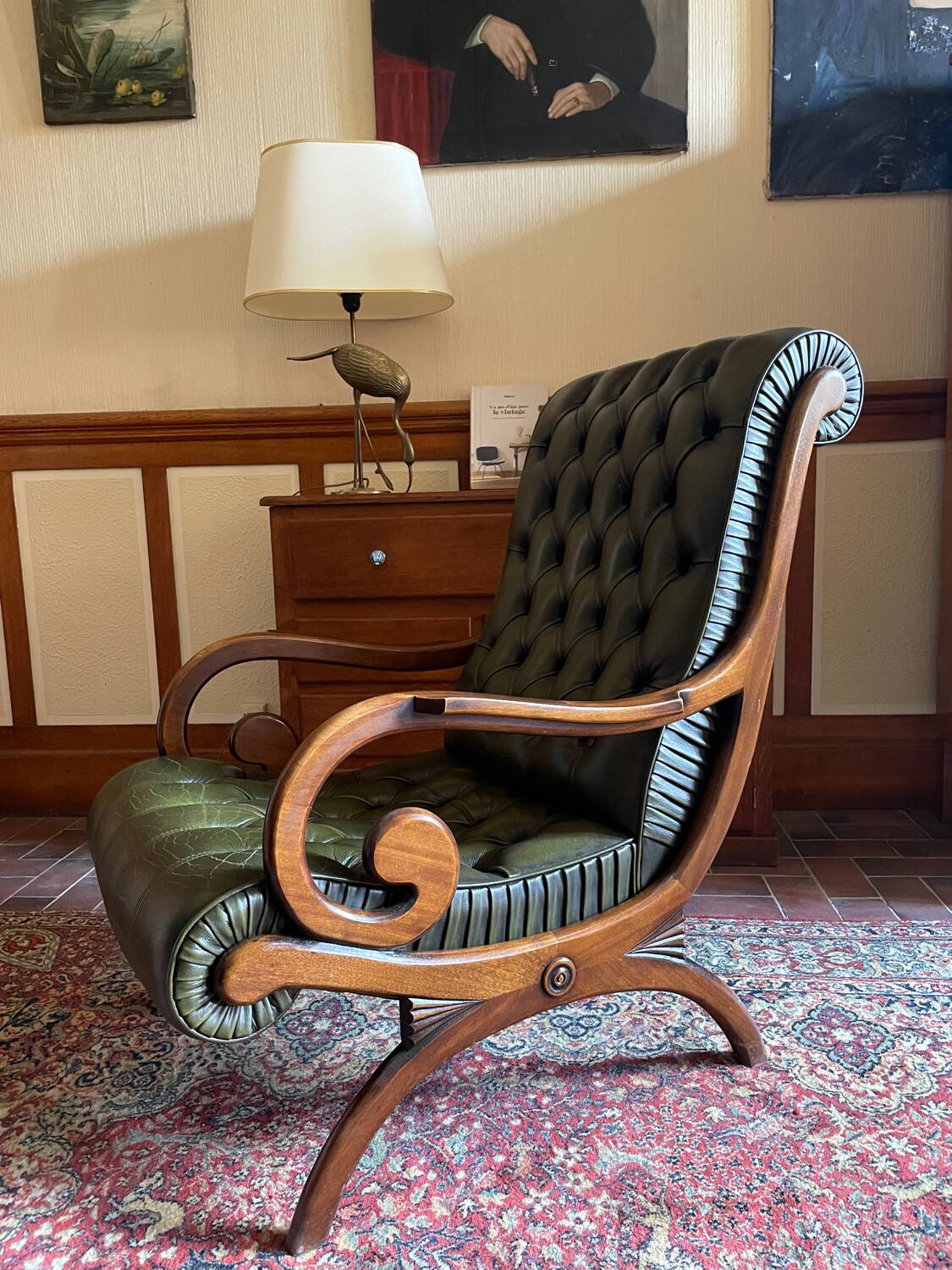 Vintage leather chesterfield armchair