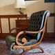Fauteuil chesterfield en cuir vintage