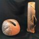 Deux vases céramique émail Raku craquellé