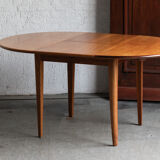 Extendable dining table, round to oval, 1970s