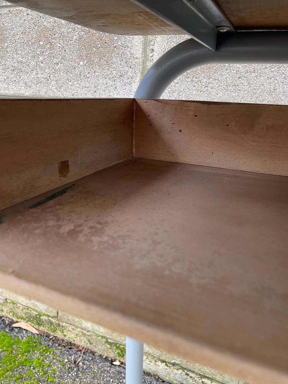 Small school desk and vintage chair