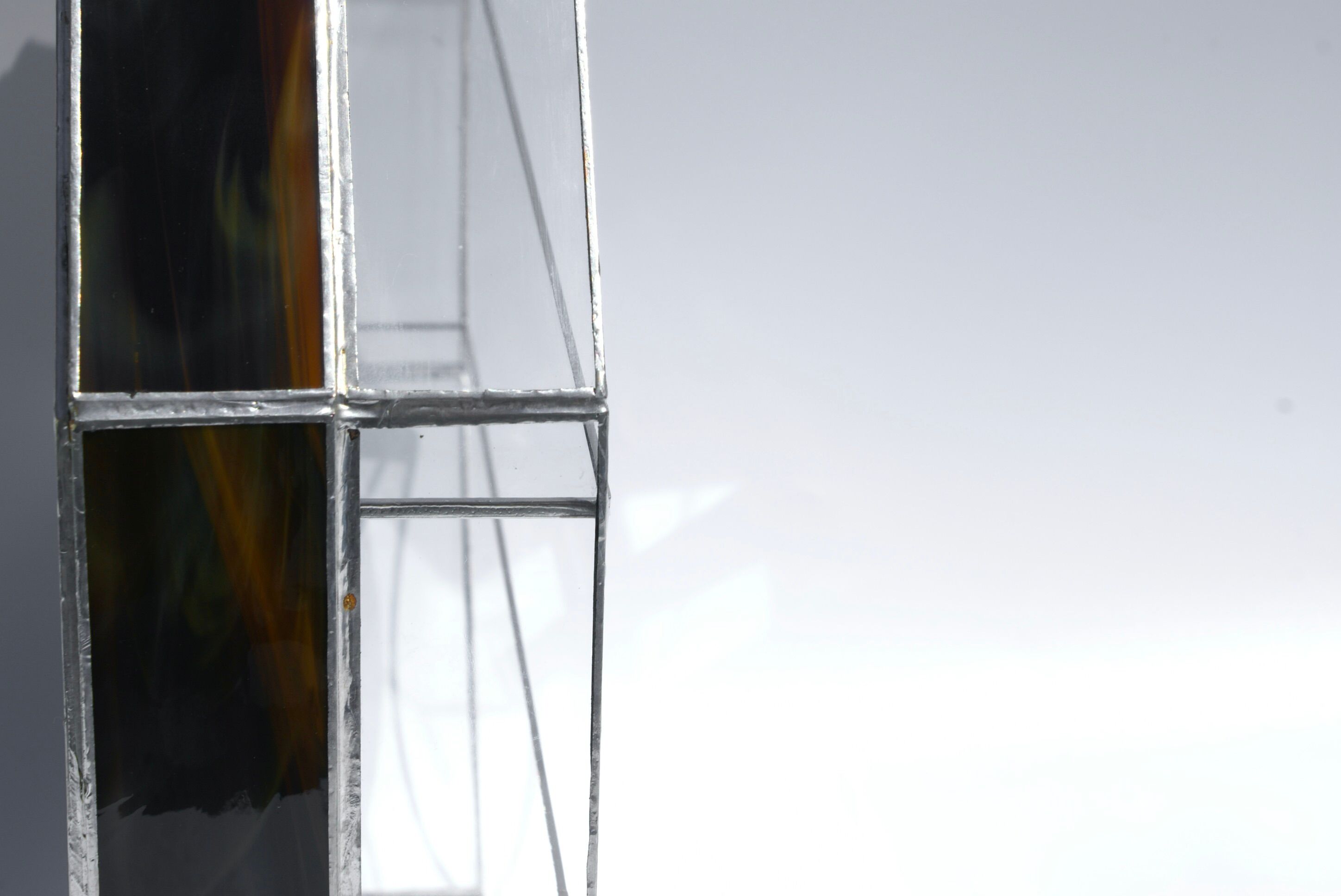 Handcrafted mirrored shelving cabinet
