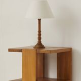 Pair of small vintage turned wood lamp bases Circa 1970