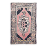 Pink & Navy Blue Classic Persian Rug, 130x225Cm