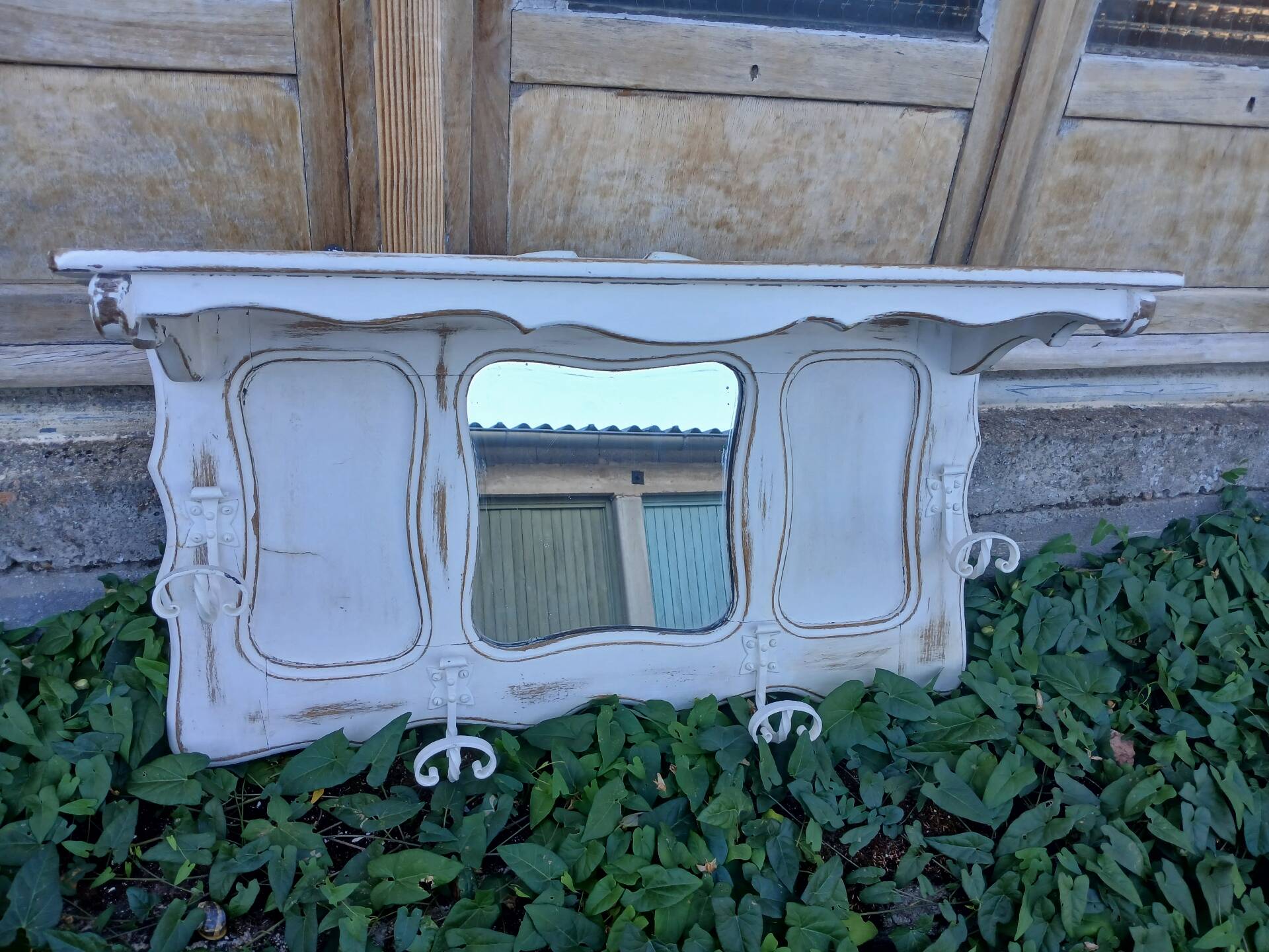 Vintage wooden wall coat rack