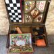 Old board game game goose ladies lotto dwarf yellow toy vintage