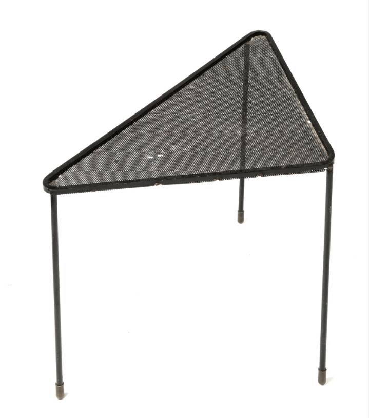 Mathieu Mategot (1910-2001) black lacquered metal coffee table - triangle table