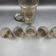 6-piece orangeade set in blown and bubbled gray glass
