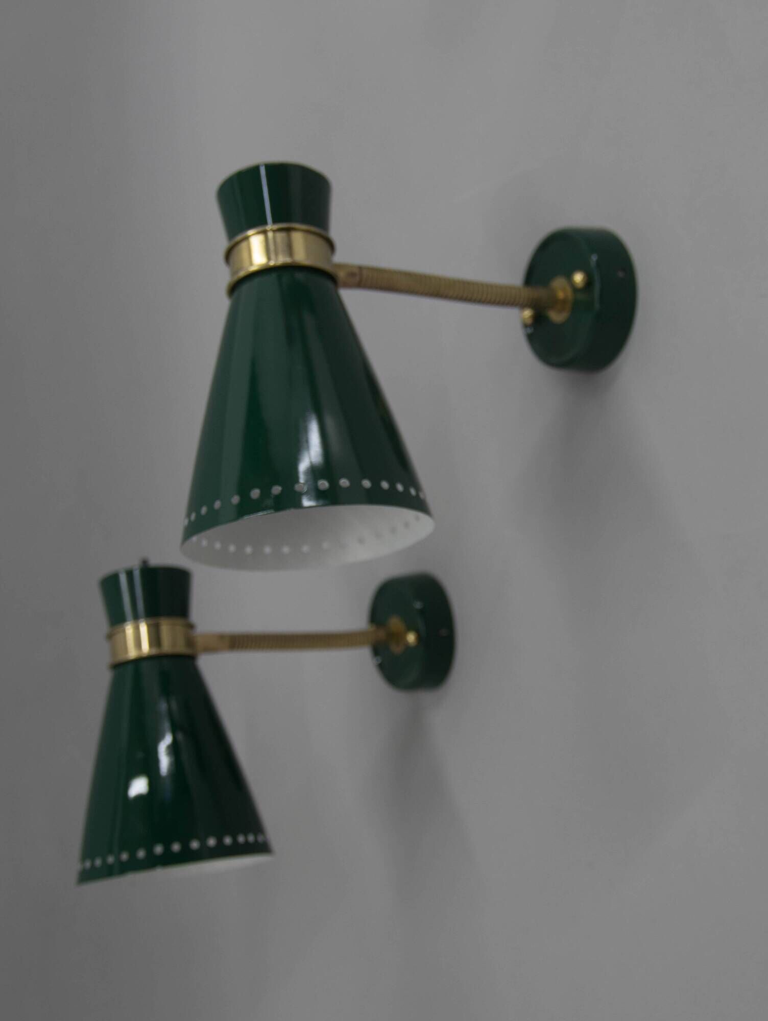 Two Flexible Wall Lamps by Napako in Stilnovo Style, 1960s, Restored