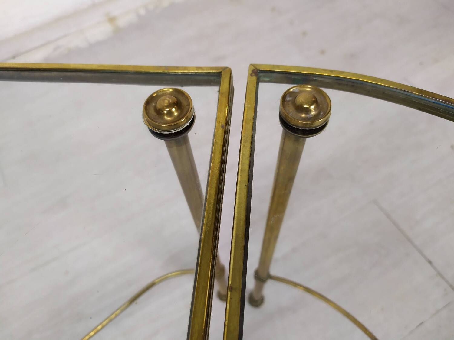 Golden brass coffee tables