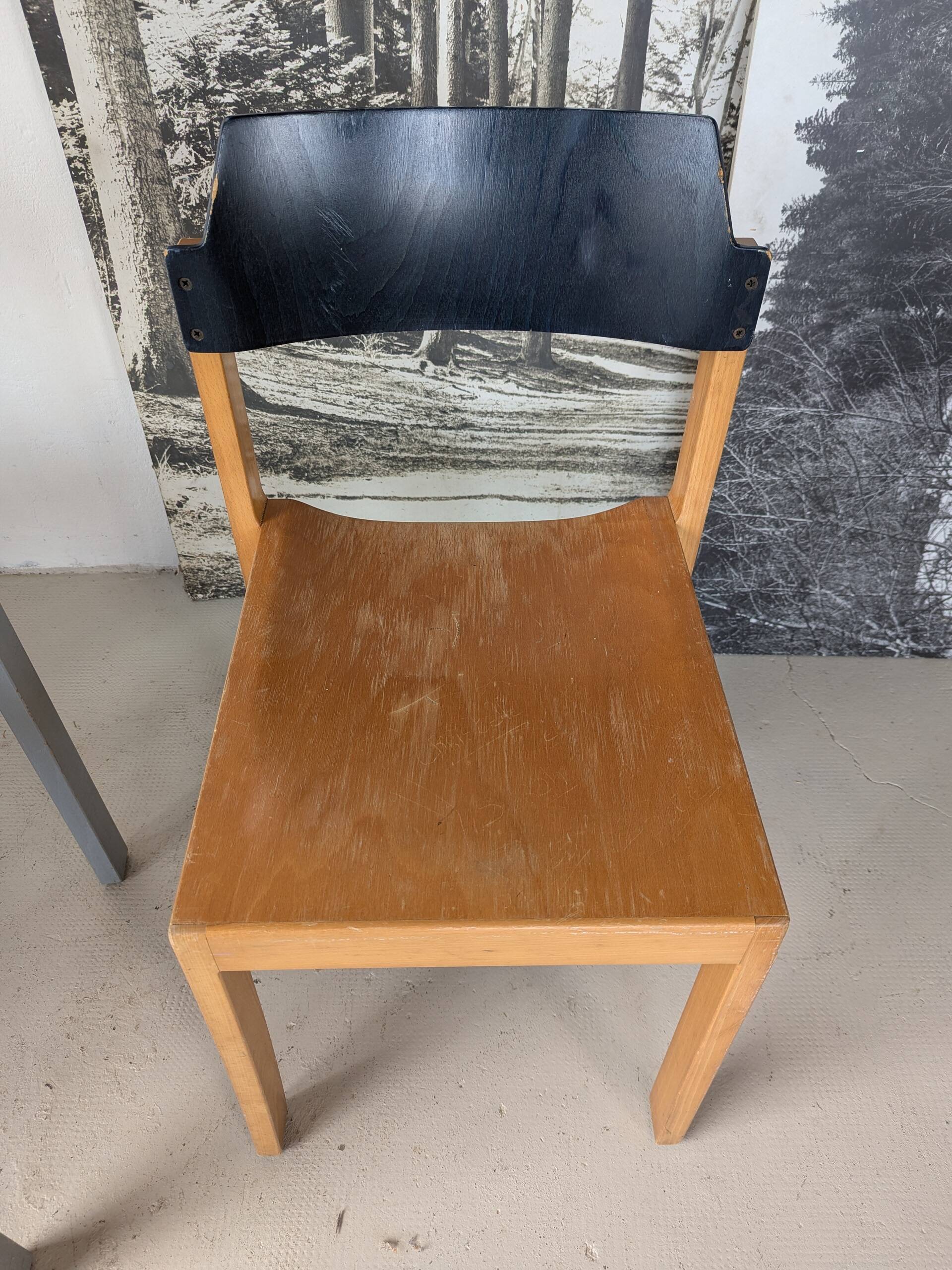 Set of 4 stackable chairs by Rainer Schell