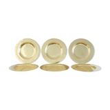 6 Stelton DLG solid brass under plates, French work - Circa 1960.