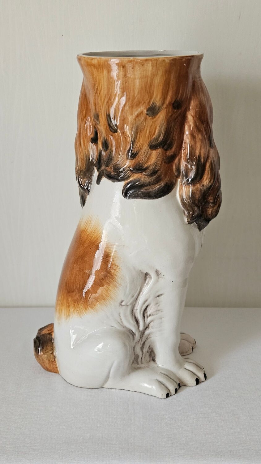 Vintage ceramic dog umbrella stand
