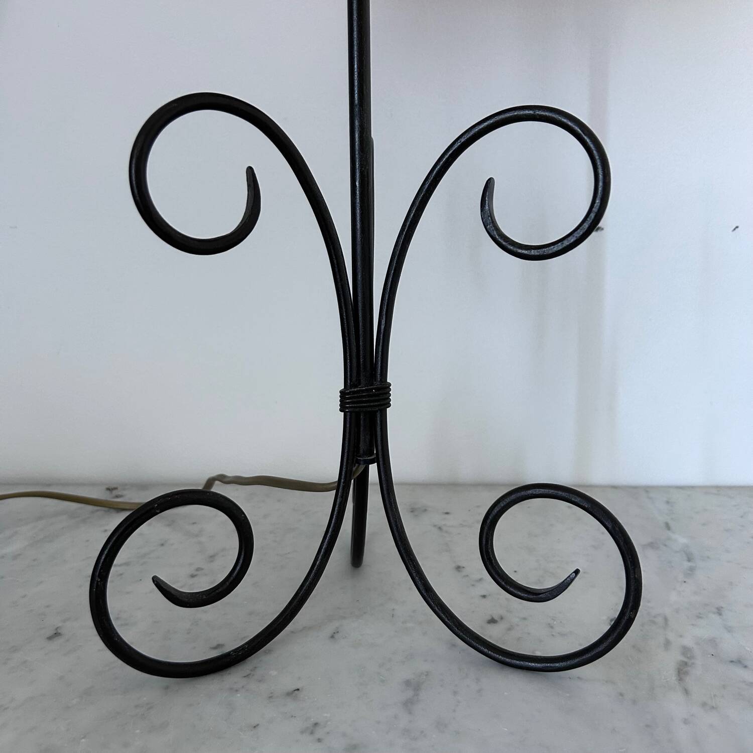 Wrought iron spiral lamp