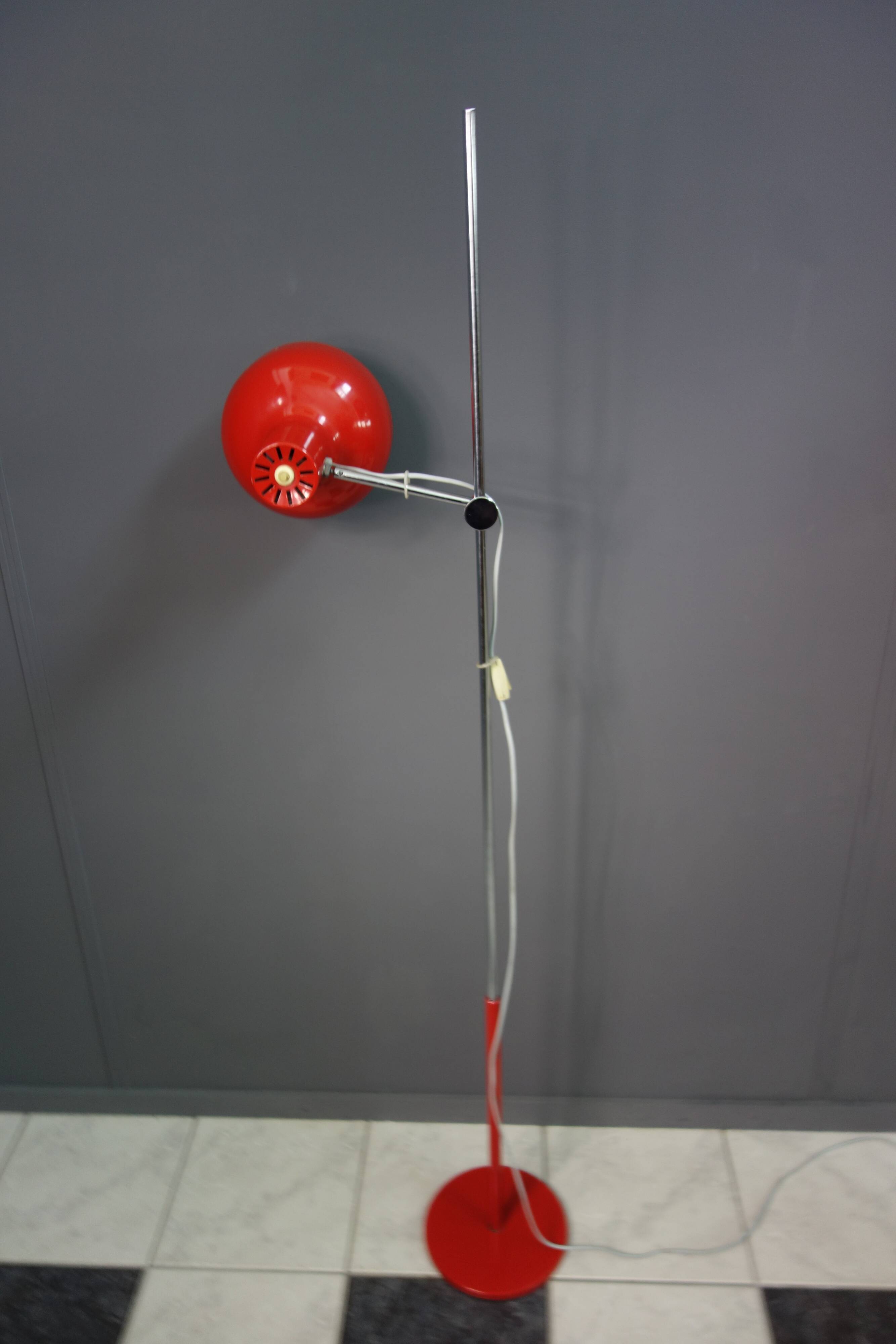 Red floorlamp by Josef Hurka 1960