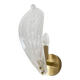 White Murano glass leaf wall light