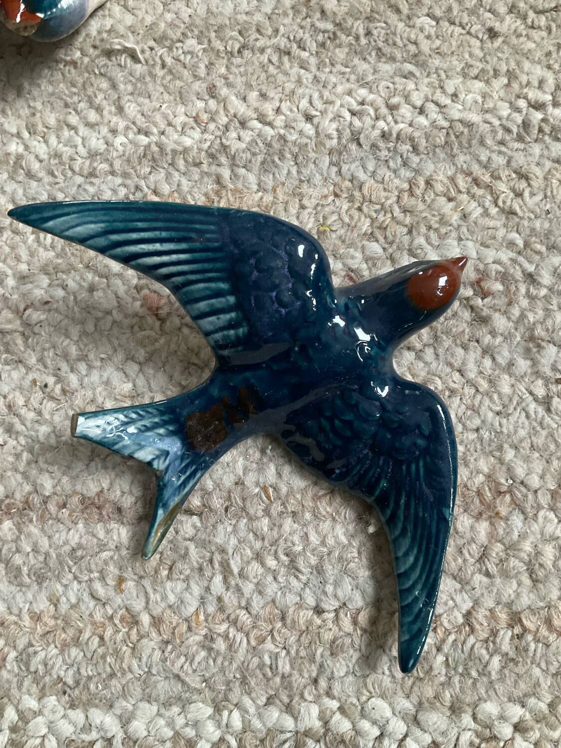 Trio oiseaux en porcelaine vintage pour décoration  murale